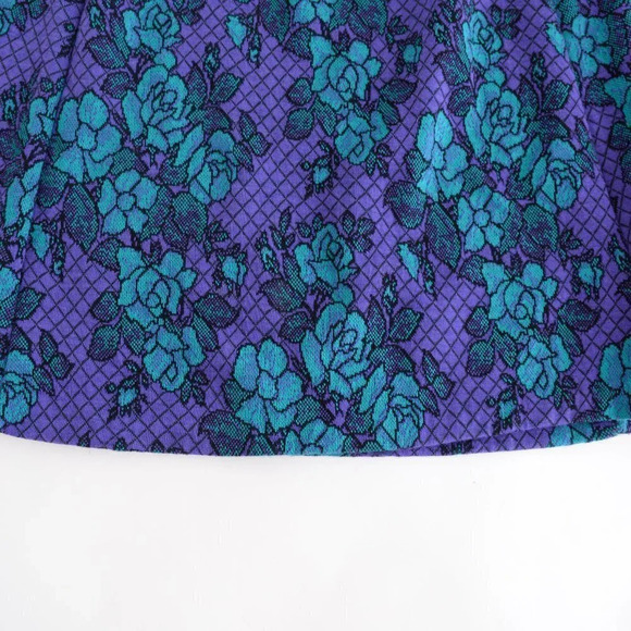Vintage Cricket Lane Purple & Teal Floral Midi Skirt  Small - Picture 8 of 14